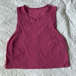 Lululemon cropped lightweight pink tank